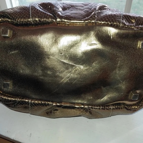 Calvin Klein Snakeskin Metallic Leather Handbag - Picture 6 of 6